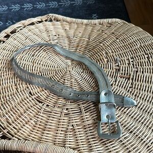 Silver tone metal mesh belt by Donna Katz